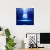 満月すごいの海の景色のポスター ポスター (ホームオフィス)