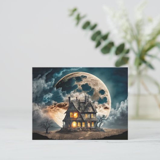 満月すごい不気味の下の家 ポストカード (スタンド正面)