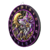 満月でハウリングする神秘的なオオカミ ダーツボード (正面右)