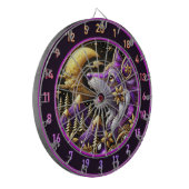 満月でハウリングする神秘的なオオカミ ダーツボード (正面左)