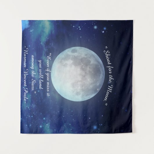 満月で撮影引用文 タペストリー (正面(横))