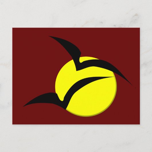 満月とこうもり葉書 ポストカード (正面)