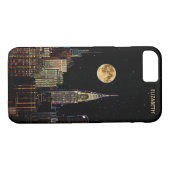 満月との夜のニューヨークのスカイライン Case-Mate iPhoneケース (裏面(横))