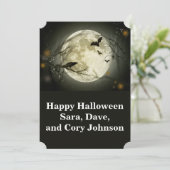 満月とカラスとこうもりスタンプフラットカード カード (スタンド正面)