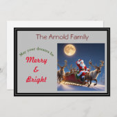 満月とサンタとトナカイ シーズンカード (正面/裏面)