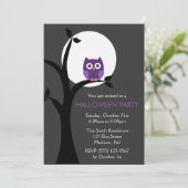 満月とフクロウハ不気味ロウィーン 招待状 (スタンド正面)