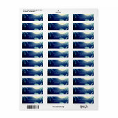 満月とヤシの木のトロピカルアドレス ラベル (フルシート)