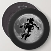 満月と宇宙飛行士 缶バッジ (正面&裏面)