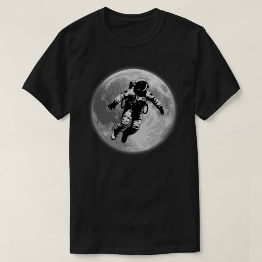 満月と宇宙飛行士 Tシャツ (デザイン正面)