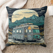 満月と山の中のヴィンテージRV クッション (ブランケット)