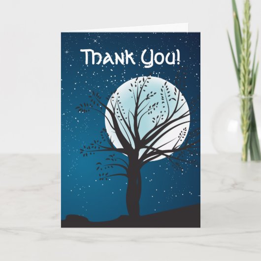 満月と星のウェディング　サンキュー サンキューカード (正面)