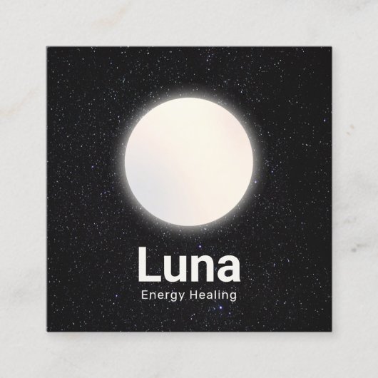 満月と星の天空 スクエア名刺 (正面)