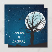 満月と星の結婚式 招待状 (正面/裏面)