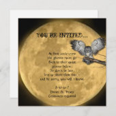 満月と梟のハローウィンパーティ招待状 招待状 (正面/裏面)