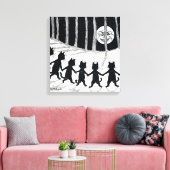 満月と猫たち、ルイ・ワイン キャンバスプリント (インサイチュ (リビング))