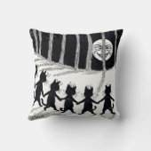 満月と猫たち、ルイ・ワイン クッション (裏面)