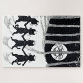 満月と猫たち、ルイ・ワイン ジグソーパズル (横)