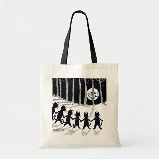 満月と猫たち、ルイ・ワイン トートバッグ (正面)