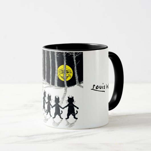満月と猫たち、ルイ・ワイン マグカップ (正面右)
