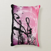 満月と猫Aイニシャルモノグラム荷物タグ アクセントクッション (裏面(縦))