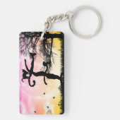 満月と猫Fイニシャルモノグラムキーチェーン キーホルダー (裏面)