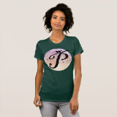 満月と猫PイニシャルモノグラムTシャツ Tシャツ (正面フル)