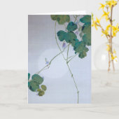 満月と葛の花、渡辺誠亭 カード (黄色い花)