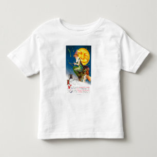 満月によるほうきのハロウィンのすべての魔法使い トドラーTシャツ