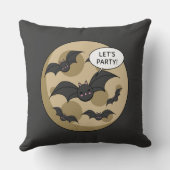 満月にパーティーを持つこうもり クッション (裏面)