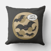 満月にパーティーを持つこうもり クッション (正面)