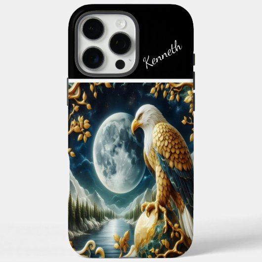満月に固定された鷲の視線 Case-Mate iPhoneケース (裏面)