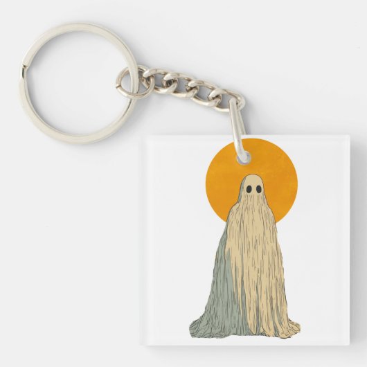 満月に対するエーテルの幽霊 キーホルダー (正面)