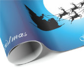 満月に対するサンタクロース、そり及びトナカイ ラッピングペーパー (ロールコーナー)