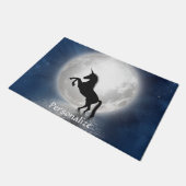 満月に対するシルエットのユニコーンパーソナライズされた ドアマット (アングル)