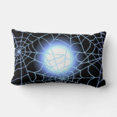 満月に対する青いクモの巣 ランバークッション (裏面)