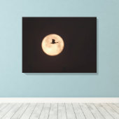 満月に当たる雪の鵞鳥 |ニューメキシコ キャンバスプリント (インサイチュ (ウッドフロア))