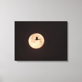 満月に当たる雪の鵞鳥 |ニューメキシコ キャンバスプリント