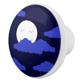 満月に雲を浮かべて微笑む セラミックノブ (右)