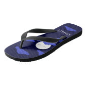 満月に雲を浮かべて微笑む:ダークブルー ビーチサンダル (アングル)