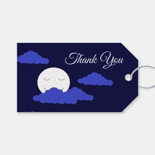 満月に雲を浮かべて笑顔 ギフトタグ (正面(横))