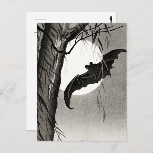 満月のこうもり絵画大原小村 ポストカード (正面/裏面)