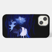 満月のオオカミとワタリガラス iPhoneケース (裏面横)
