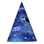 満月のキラークジラ – アートスケッチ パーティーハット (正面)