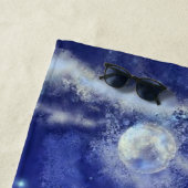 満月のキラークジラ – アートスケッチ ビーチタオル (インサイチュ)