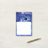 満月のキラークジラ – アートスケッチ- ポストイット (デスク上)