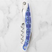 満月のキラークジラ – アートスケッチ – 青 ソムリエナイフ (正面)