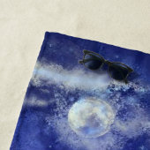 満月のキラークジラ – スケッチ ビーチタオル (インサイチュ)