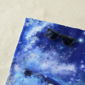 満月のキラークジラ – 鏡 – アートスケッチ ビーチタオル (インサイチュ)