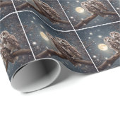 満月のクリスマスフクロウ ラッピングペーパー (ロールコーナー)