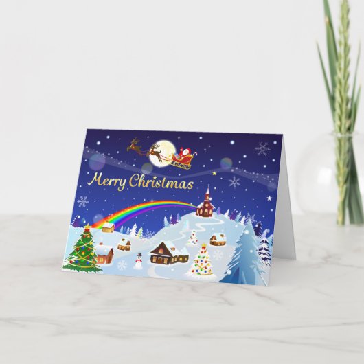 満月のクリスマス カード (正面)